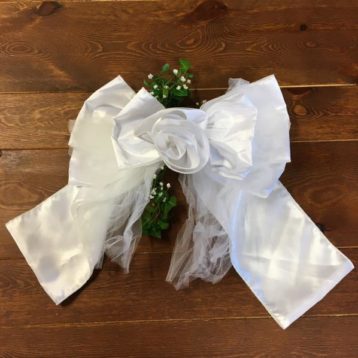 White Satin Pew Bows