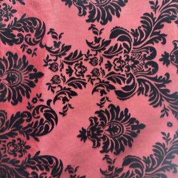 108" BURG BLACK DAMASK